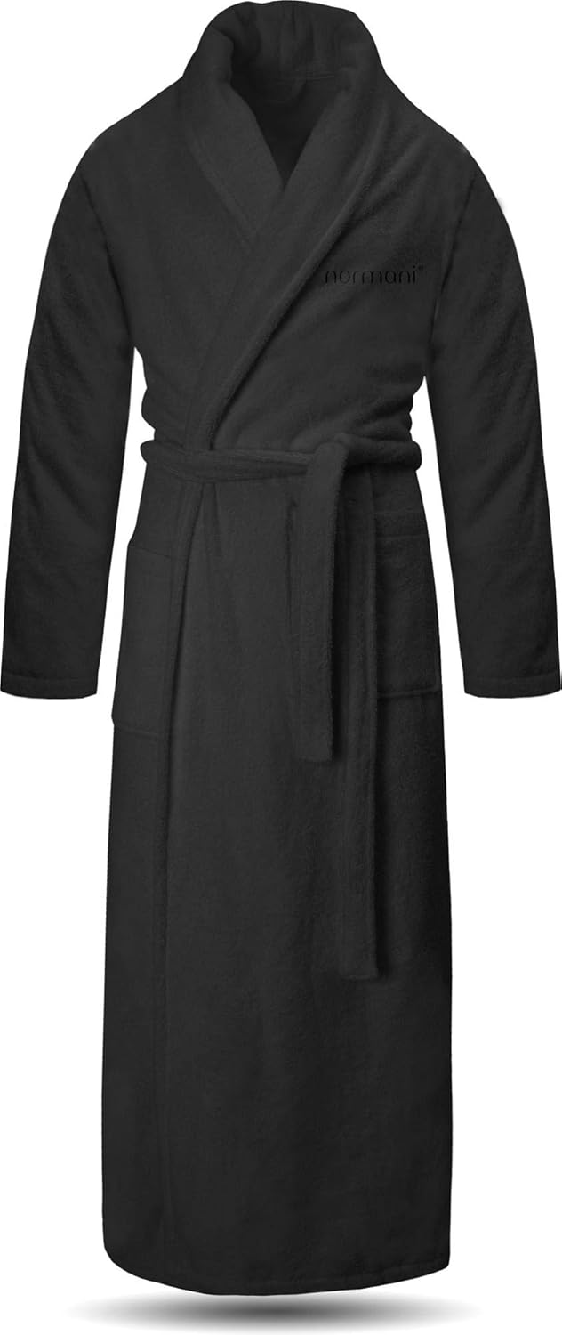 normani Extra langer Bademantel aus 100% Baumwolle - Frottee Saunamantel für Damen und Herren - Scha