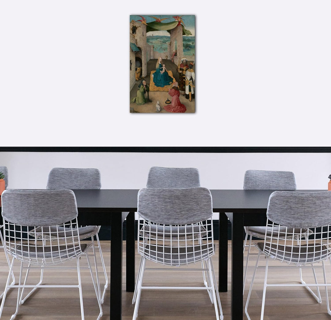 Printed Paintings Leinwand (60x80cm): Hieronymus Bosch - Die Anbetung der Könige 60x80 cm, 60x80 cm