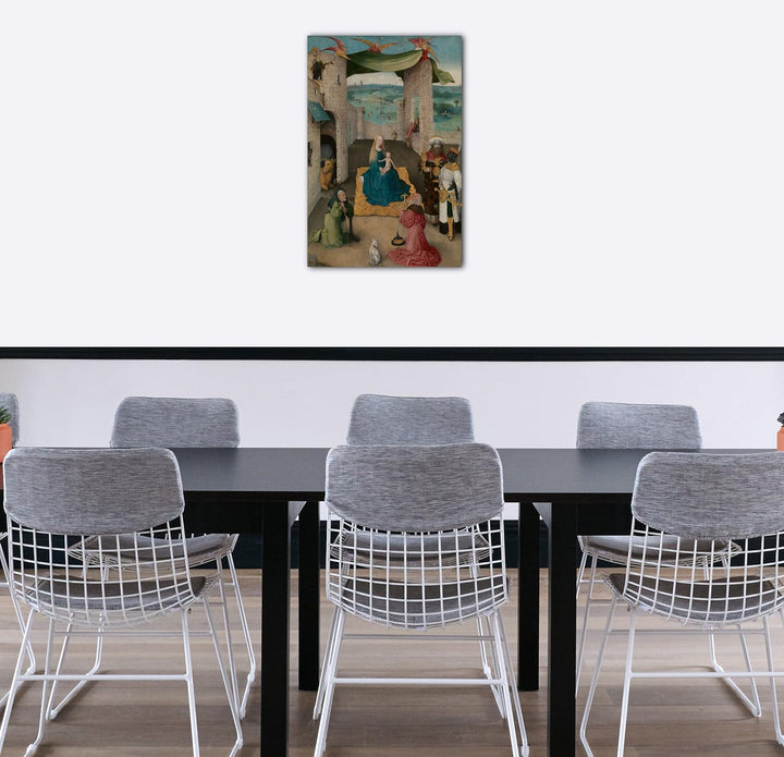 Printed Paintings Leinwand (60x80cm): Hieronymus Bosch - Die Anbetung der Könige 60x80 cm, 60x80 cm