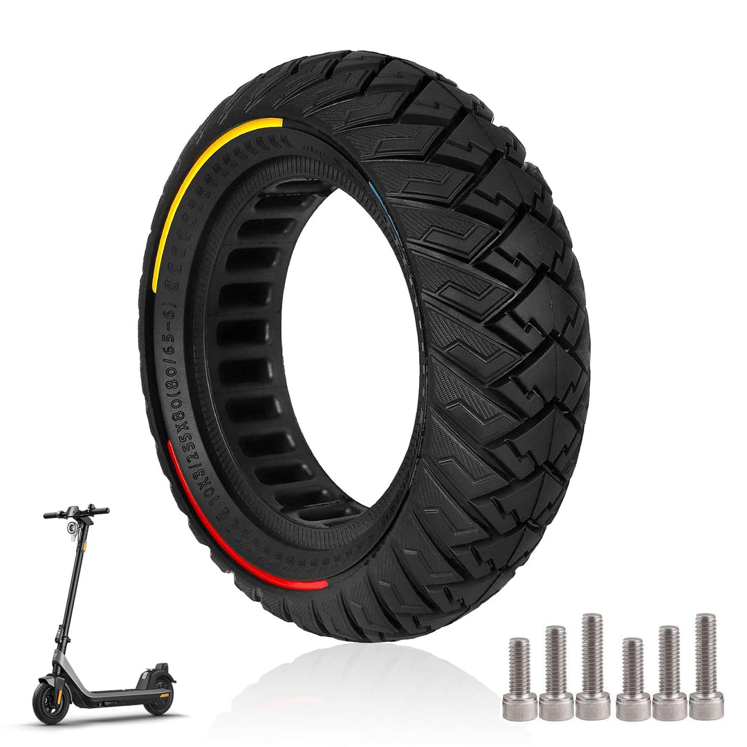 10 x 3 Zoll E Scooter Solid Reifen，255 x 80 (80/65-6) Vollgummireifen für Kukirin G3/Kaabo Wolf Warr