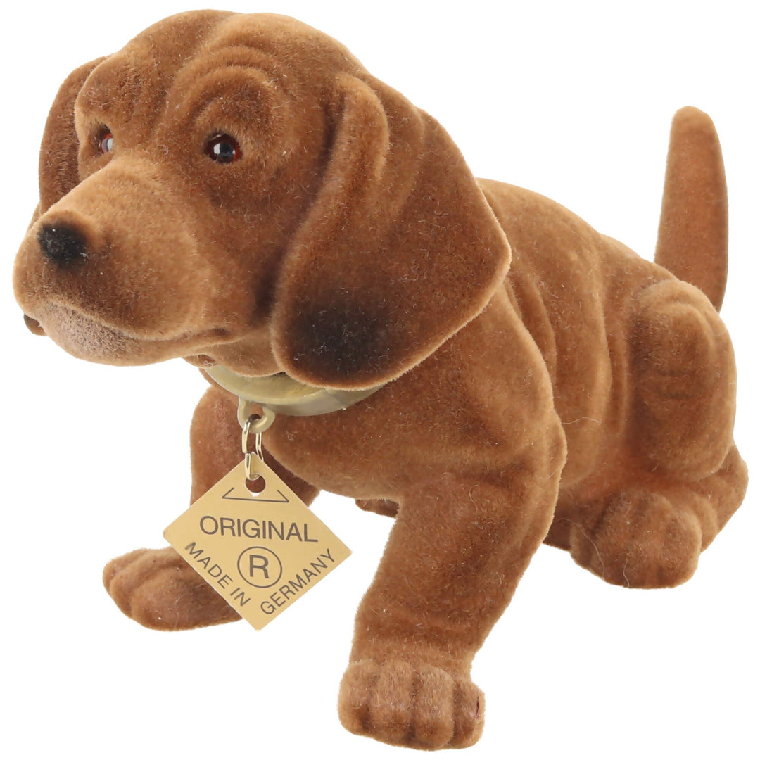 RAKSO Wackel Dackel Figur Hund Dackel Wackelfigur H 10 cm klein sitzend mit Wackelkopf Gartendeko Ga