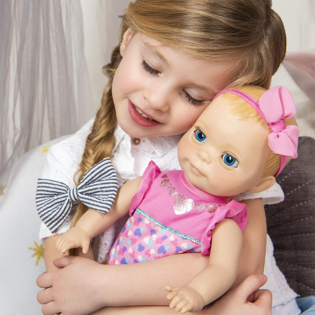 Luvabella 6047317 Newborn - interaktive Baby Puppe (43 cm) mit blonden Haaren, realistischer Mimik u
