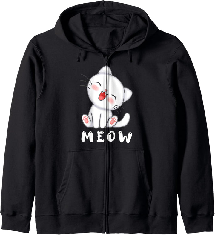 Cute Kawaii Cat Cats Lover Meow Kapuzenjacke