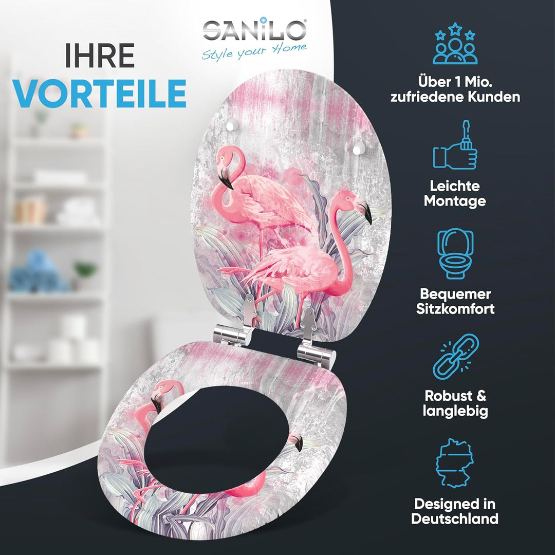 Sanilo WC Sitz mit Absenkautomatik, viele neue Toilettendeckel zur Auswahl, hochwertige Oberfläche,