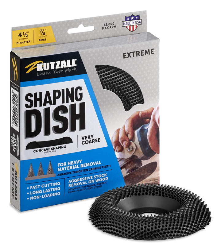 Kutzall Extreme Shaping Teller - Sehr Grob, 4-1/2 "(114,3 Mm) Dia. X 7/8" (22,2 Mm) Bohrung - Holzbe