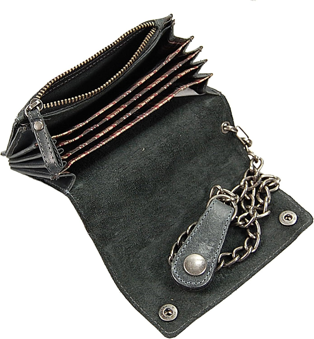 Branco Biker Geldbörse Leder mit Kette Herren Geldbeutel Kettenbörse Bikerbörse Trucker GoBago