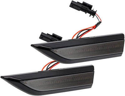 AUTO-STYLE Satz LED Seitenblinker - kompatibel mit Volkswagen Caddy IV 2015-2020 - Smoke - inkl. Dyn