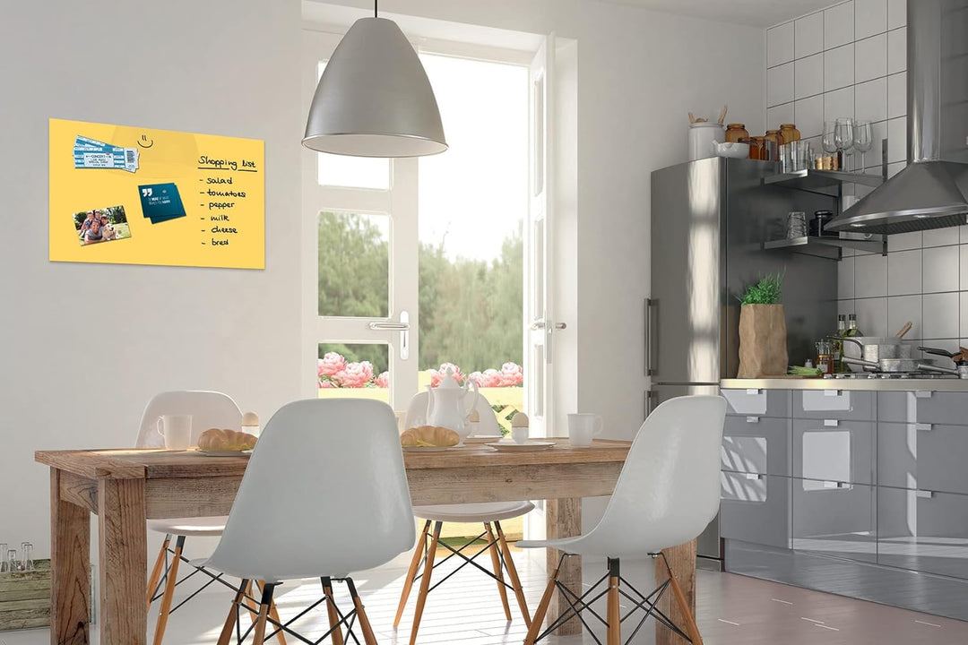 Be!Board B1208 Glas-Magnettafel gelb, 60 x 40 cm, Memoboard magnetisch gelb 60 x 40 cm, gelb 60 x 40