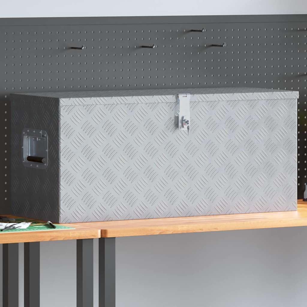 vidaXL Aluminiumkiste 90,5x35x40cm Alu Box Koffer Werkzeugbox Transportkiste 90.5 x 35 x 40 cm Silbe