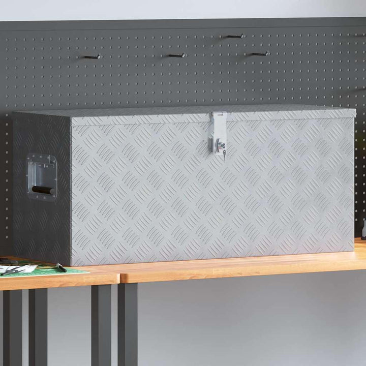 vidaXL Aluminiumkiste 90,5x35x40cm Alu Box Koffer Werkzeugbox Transportkiste 90.5 x 35 x 40 cm Silbe