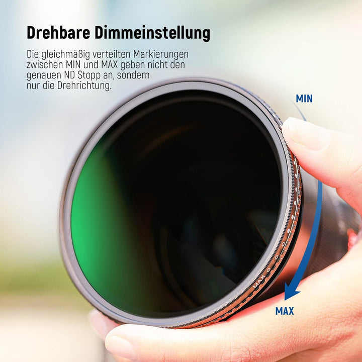 NEEWER 37mm Variable ND Filter ND3-ND1000 (1,5-10 Begrenzte Stops) Variabel Graufilter optischem HD