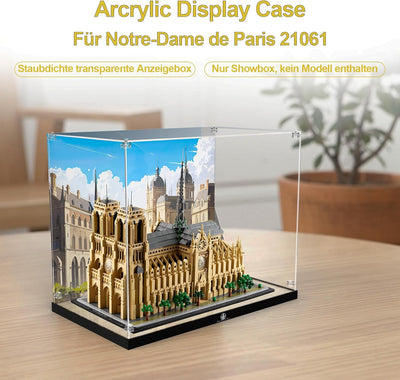 cooldac Acryl-Vitrine kompatibel mit Lego 21061 Notre Dame de Paris, Staubdichte&Durchsichtige Vitri