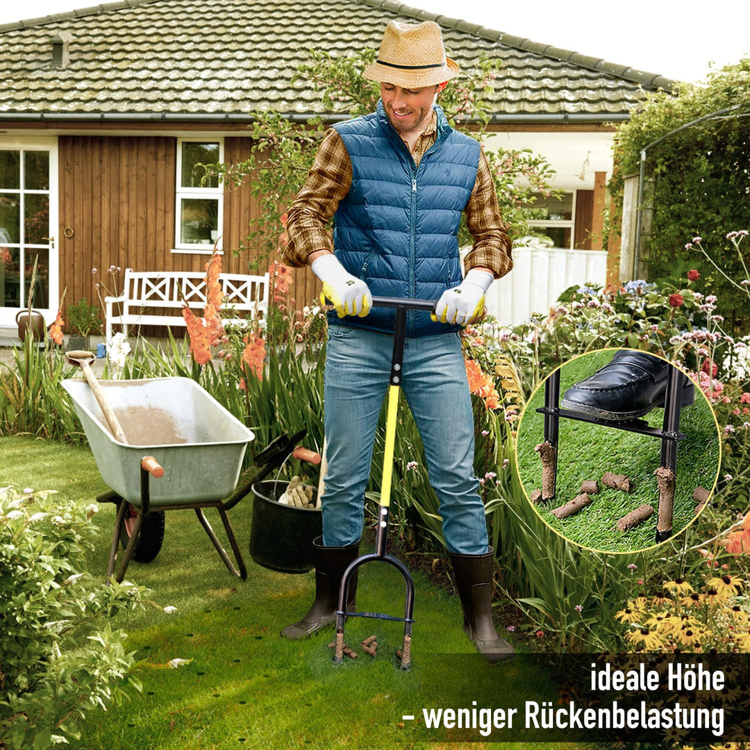 Jardineer Aerifizierer für Rasen, Rasenlüfter Manuell Ohne Verstopfen, Langlebiger Rasenbelüfter und