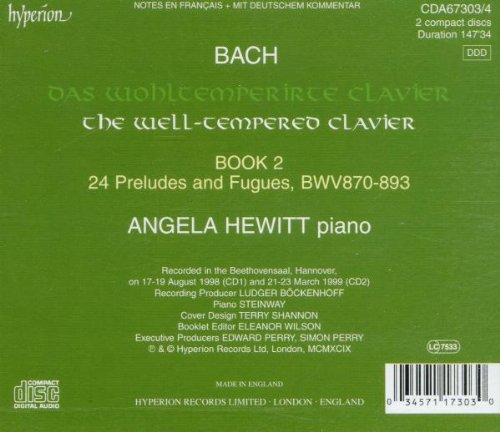 Das Wohltemperierte Klavier, B2, Audio-CD