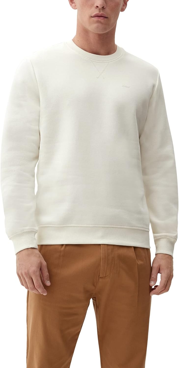 s.Oliver Herren Sweatshirt Langarm XXL Weiss, XXL Wei&#xDF;