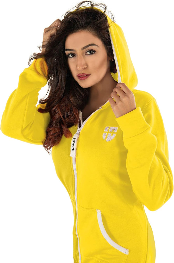 Damen Jumpsuit – Bequemer, weicher Hausanzug aus Baumwolle S gelb (yellow), S gelb (yellow)