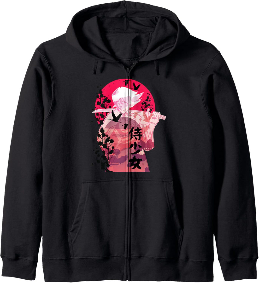 Anime Samurai Kriegerin | Japanische Kunst Grafik Kapuzenjacke