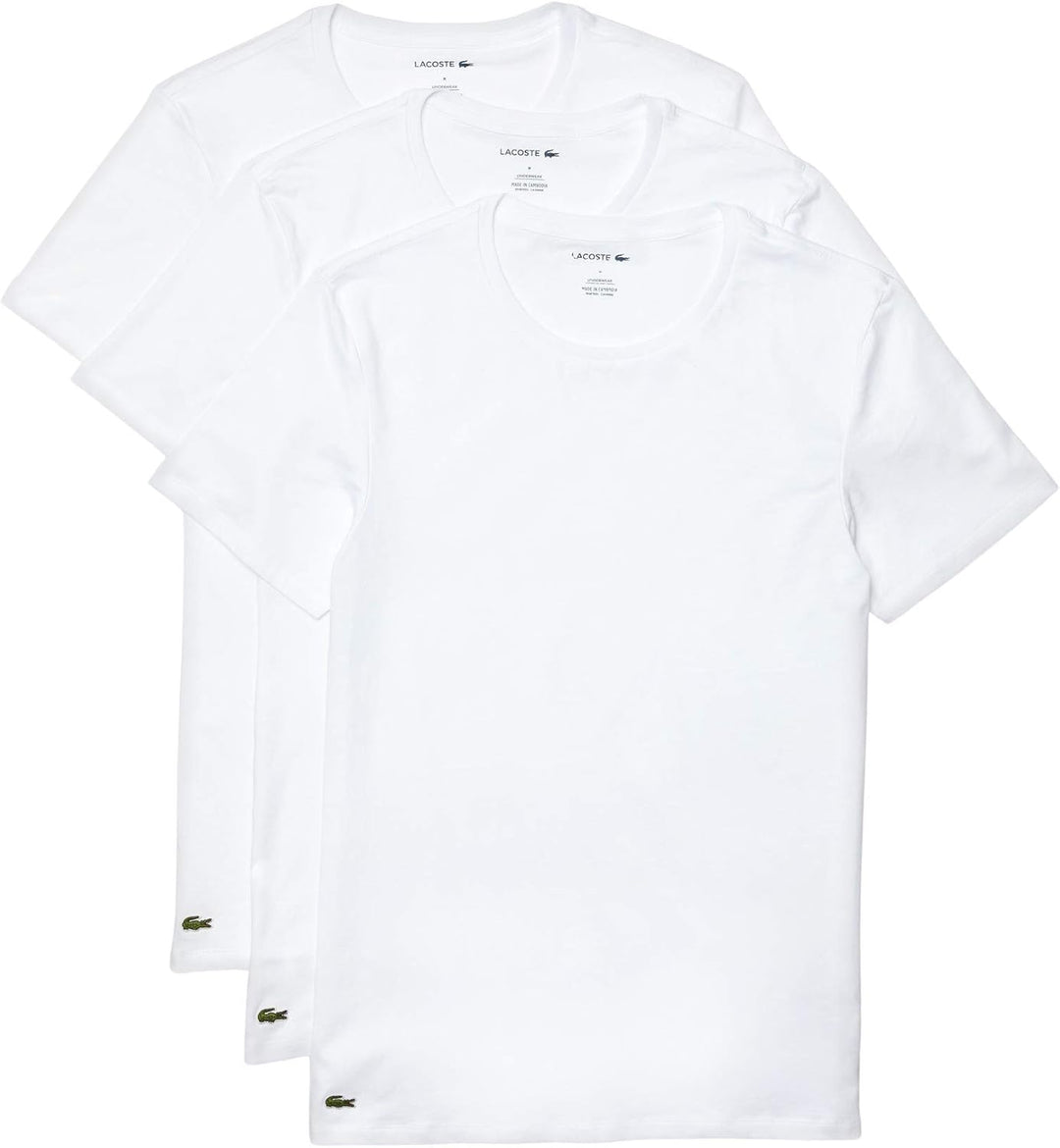 Lacoste Herren T-Shirt Rundhals TH3321, Männer Basic Tshirt,Tee,Regular Fit XXL White (001), XXL Whi