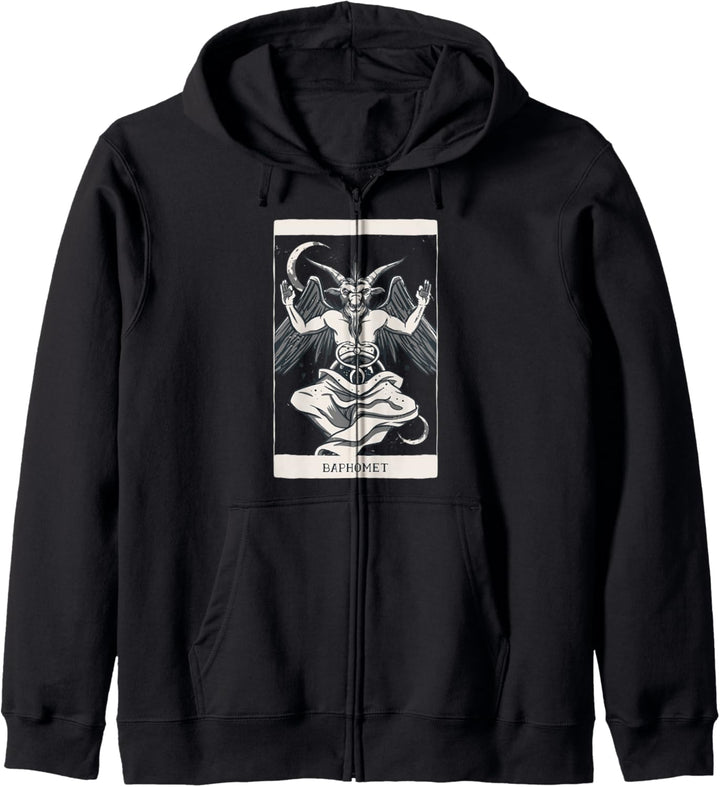 Baphomet Demon Card Okkulter Satan Teufel Kapuzenjacke