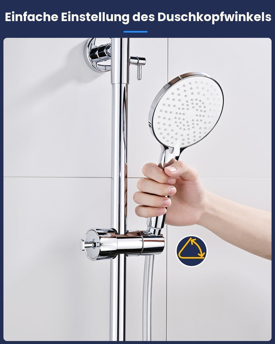 YEAUPE Universal Duschkopf Handbrause Halterung - Brausehalter ohne Bohren, Verstellbar Duschhalteru