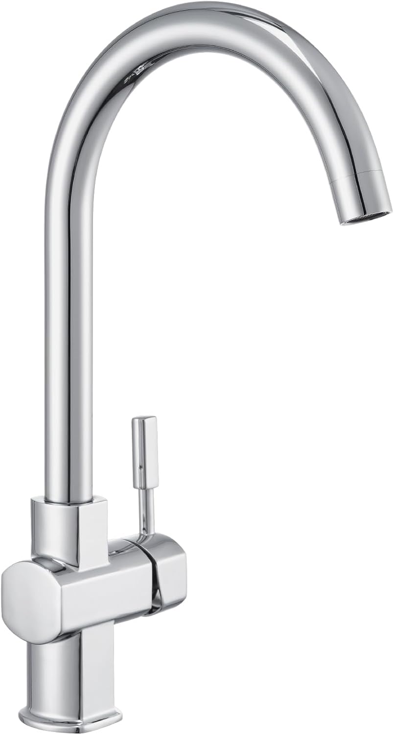 Auralum Küchenarmatur Spültischarmatur aus Edelstahl für Küche, Hochdruck wasserhahn küche mit 360°