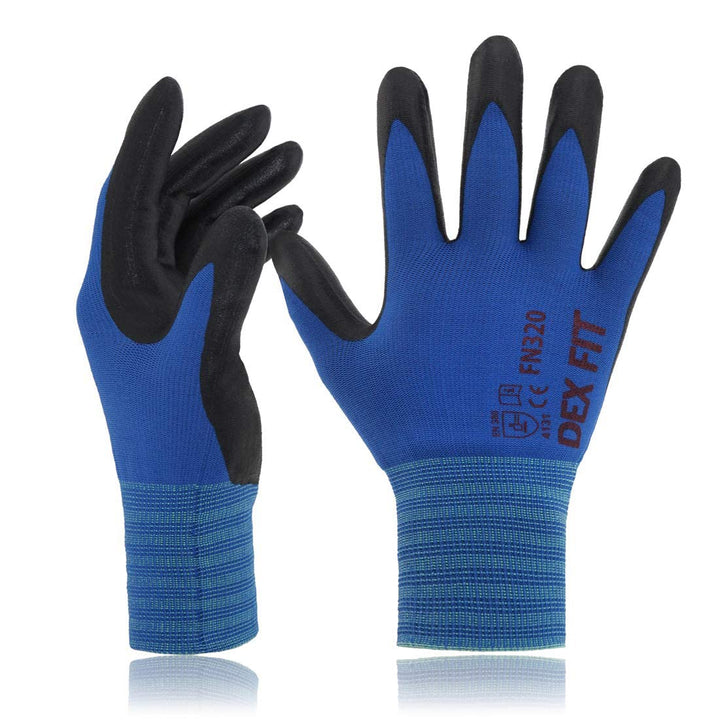 DEX FIT Gartenhandschuhe FN320-12 Paare, 3D Comfort Stretch Fit, rutschfester Handgriff, Strapazierf