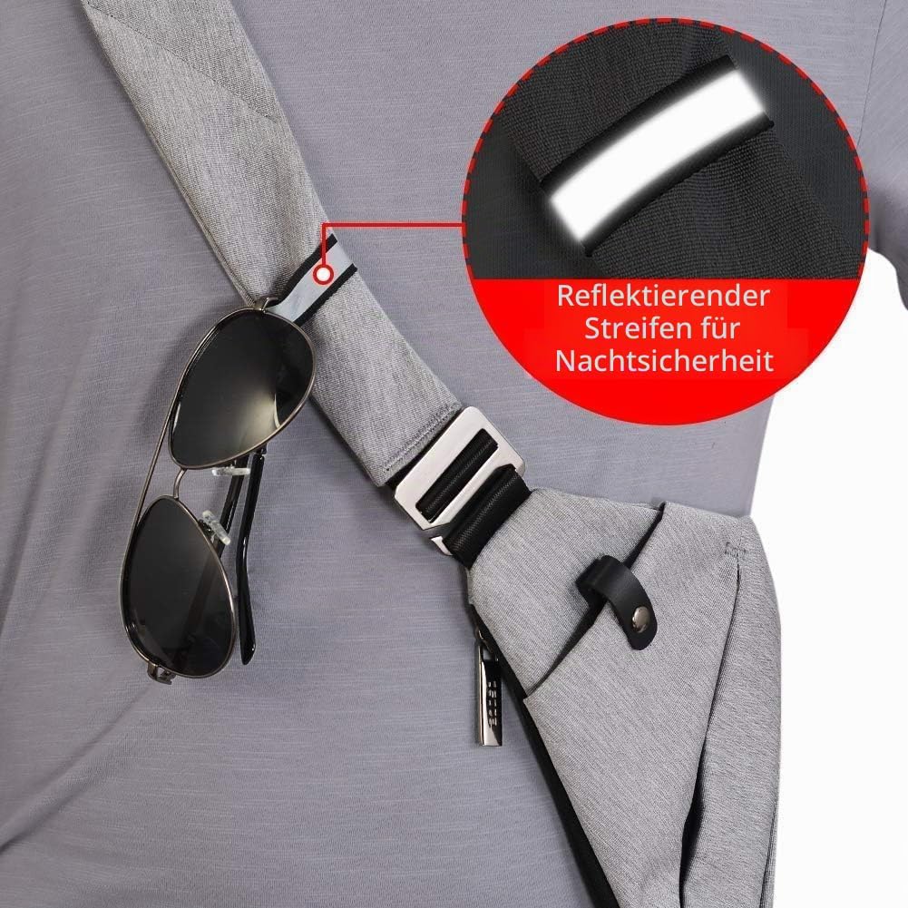 OSOCE Umhängetaschen Herren Wasserfeste Mini Bauchtasche Mehrere Taschen Schultertasche Anti-Diebsta