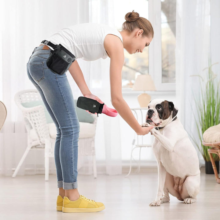 SkyeFang Futterbeutel Hund,2 in 1 Leckerlibeutel für Hunde,mit Wasserflasche Tasche,Abnehmbare Futte