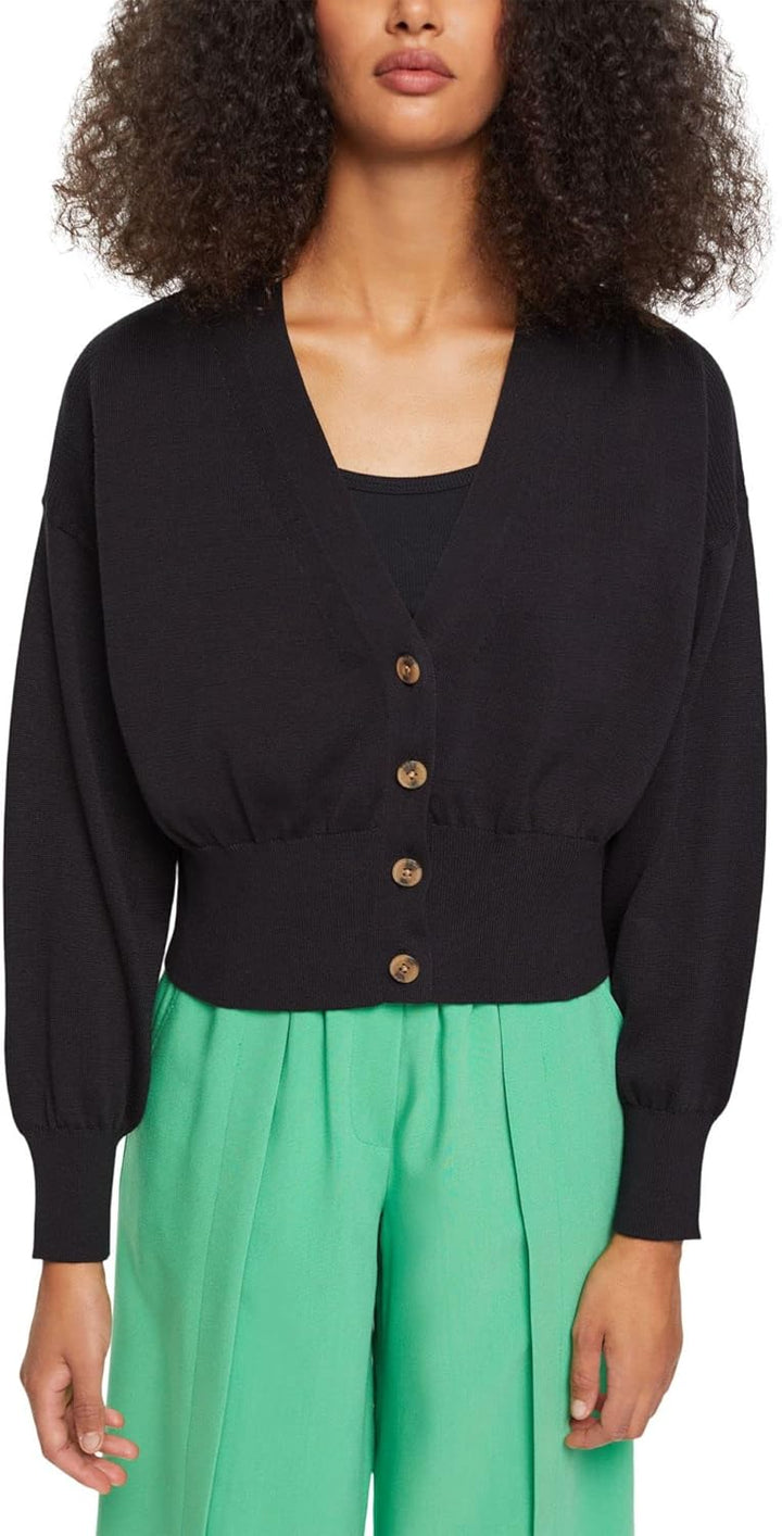 ESPRIT Damen Strickjacke L 001/Black, L 001/Black