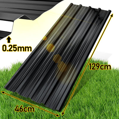Ansobea Profilblech 24x Trapezblech Dachplatten Wellblechplatten für Dach 129x46cm = 14m² Metall Dac