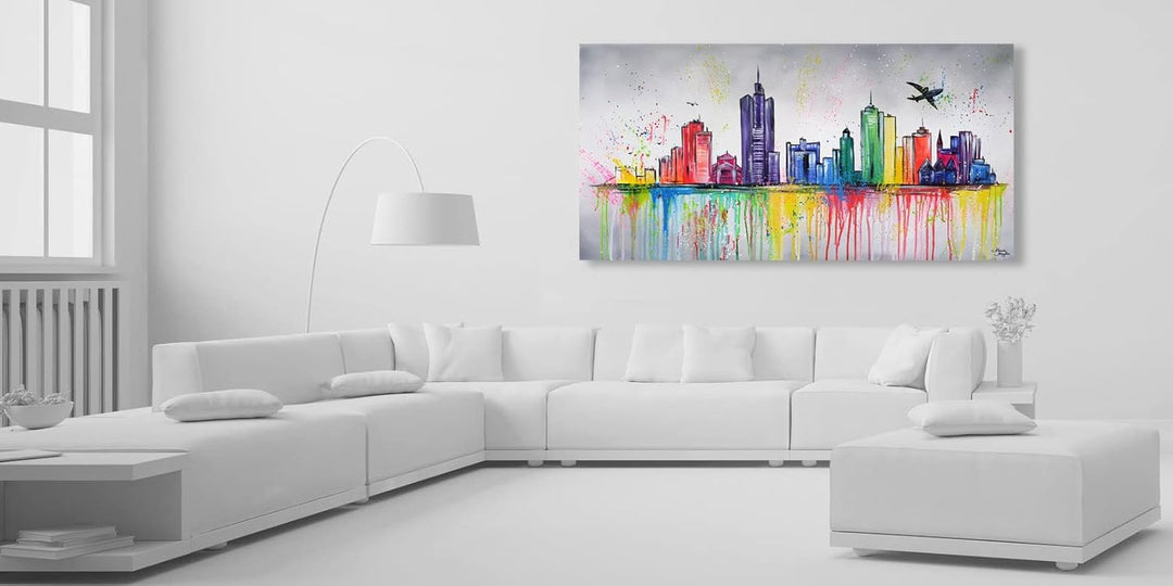Monica Mirafiori I 100% HANDGEMALT I Gemälde Frankfurt I 140x70cm | Gemälde Handgemalt | Acrylgemäld