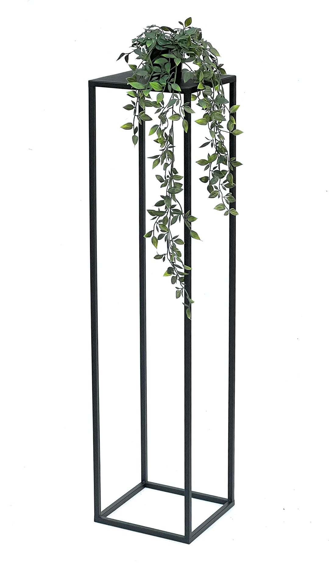 DanDiBo Blumenhocker Metall Schwarz Eckig 100 cm Blumenständer Beistelltisch 96351 Blumensäule Moder