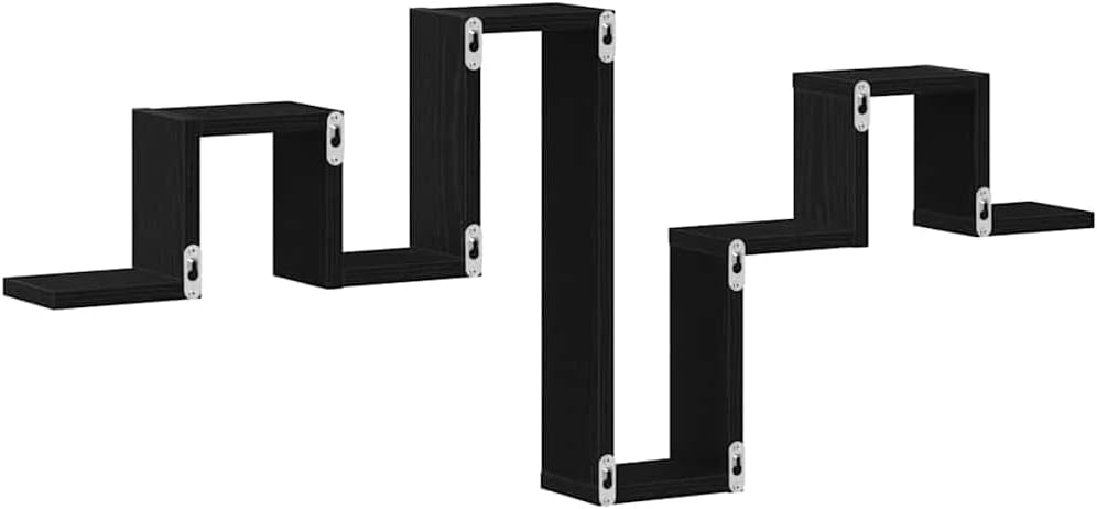 vidaXL Wandregal Wandmontiert Schwarz Eichen-Optik 104,5 x 43 x 10 cm, Stylisches modernes rechtecki