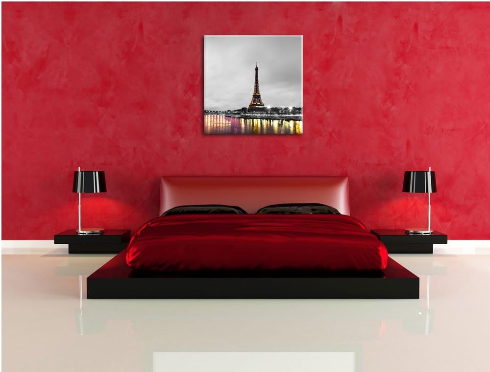 Pixxprint Eifelturm in Paris als Leinwandbild/Grösse: 70x70 cm/Wandbild/Kunstdruck/fertig bespannt,