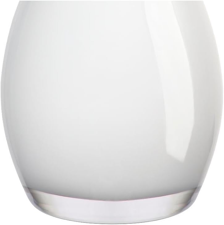 CRISTALICA Blumenvase Bouquet Vase Glas Vase Elisa Weiss Braun 30 cm Tischvase Tischdeko Hochzeitdek