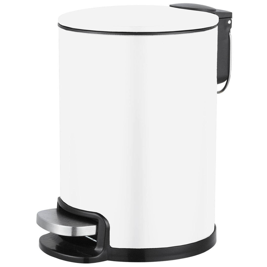Amig - Kosmetikeimer mit Pedal 3L Tacto - Weiss - Hygienische Öffnung - Ø16,8 x 25,5 cm - Lackierter