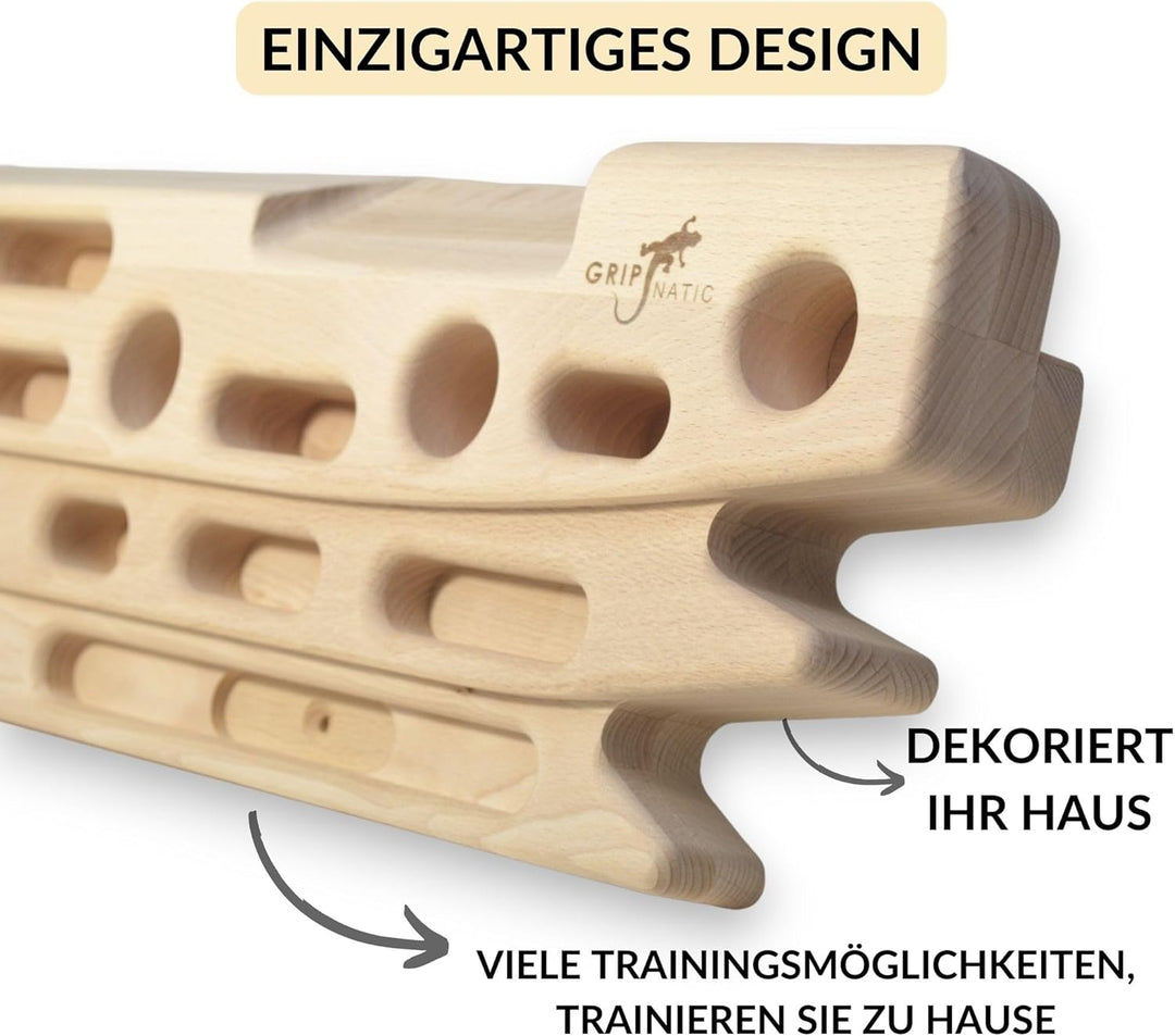 FingerPeg 1.0 Hangboard - Kletterbrett - Fingerboard - Pegboard Griffe - Buchenholz der Klasse A - m