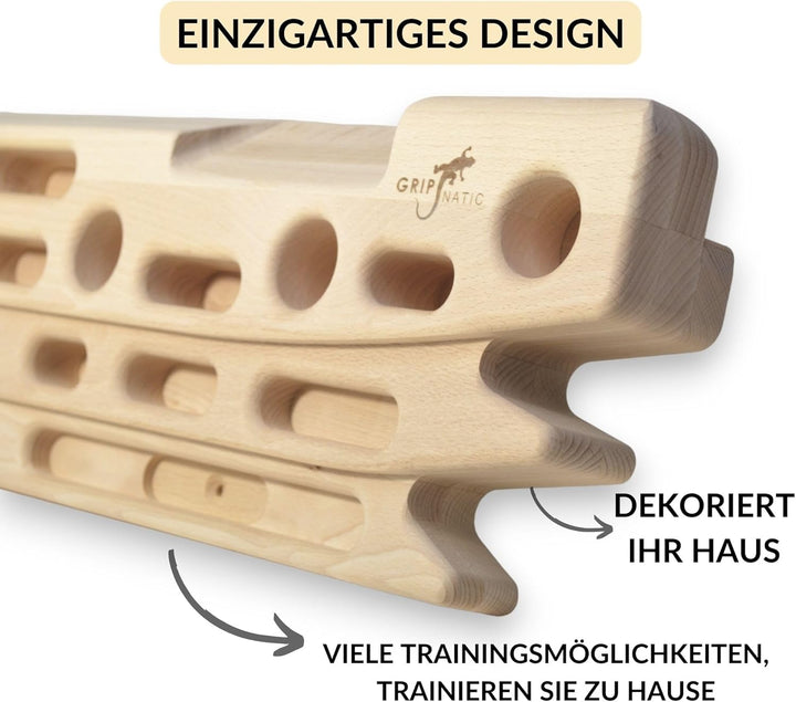 FingerPeg 1.0 Hangboard - Kletterbrett - Fingerboard - Pegboard Griffe - Buchenholz der Klasse A - m