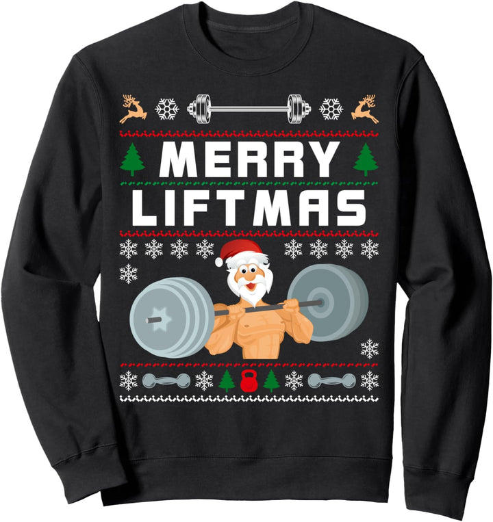 Lifting Lovers Gym Ugly Fun Christmas Sweater Workout Gift Sweatshirt