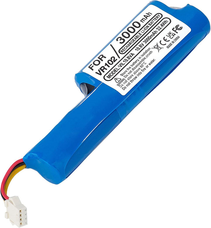 3000mAh 10,8V Li-Ion Akku kompatibel mit Vileda VR 102, VR One, VR 201 PetPro, VR 303 Saugroboter, E