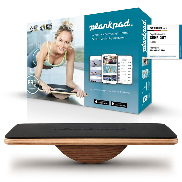 Plankpad PRO – interaktiver Ganzkörper-Trainer & Balance Board - Plank Bauchmuskel Trainer inkl. Sma