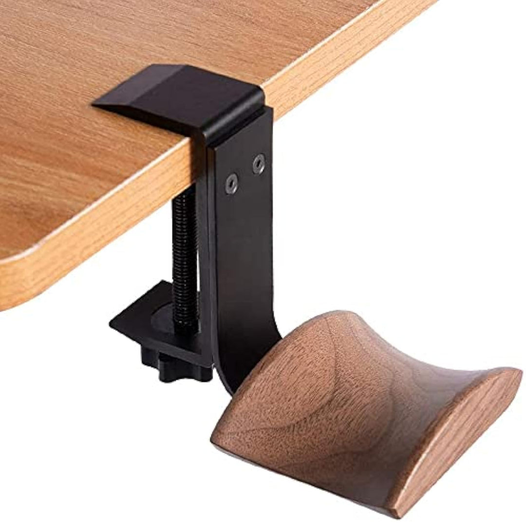 Kopfhörer Ständer mit 6cm Breiter Kopfstütze aus Nussbaum,Headset Halterung Verstellbar Clip Headpho