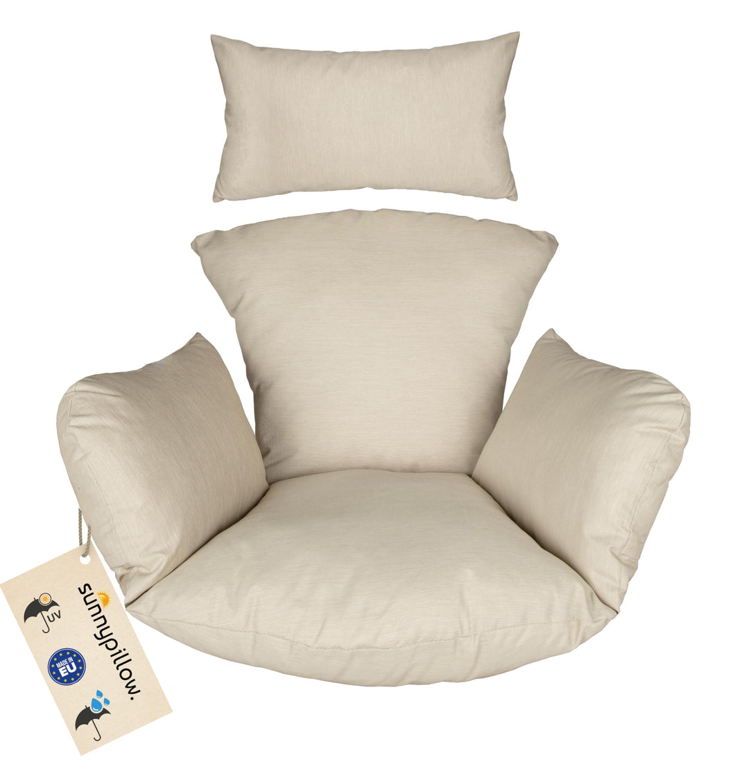 sunnypillow Hängesessel Kissen - Outdoor, Indoor - Auflage für Rattan & Polyrattan Hängeschaukel - P