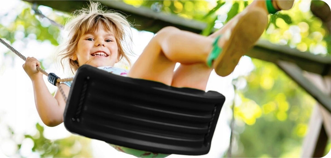 KRUMAD Kinderschaukel Outdoor &amp; Indoor, Ergonomische Schaukel Kinder, Höhenverstellbaren Seilen 115–