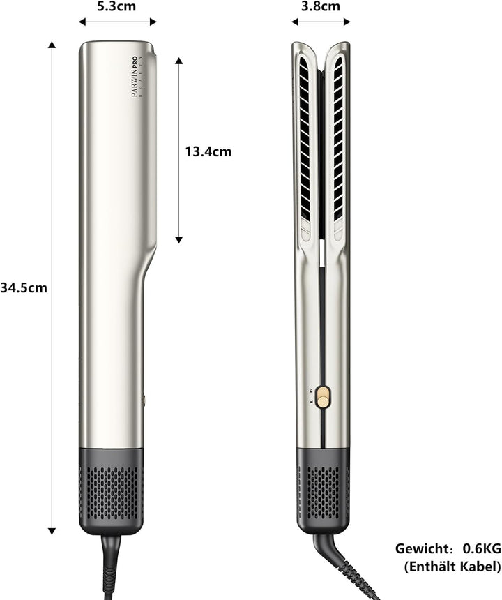 Air Haarglätter, PARWIN PRO BEAUTY Ionen Air Glätteisen, Nass bis Trocken, Ohne Heizplatten, Ohne Hi