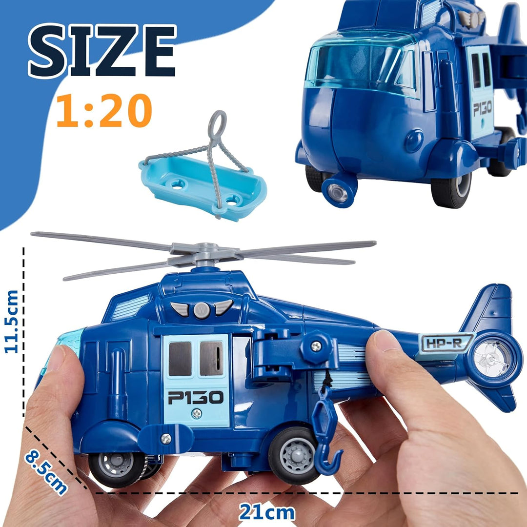 HERSITY Hubschrauber Spielzeug Kinder, Kinderspielzeug ab 3+ Jahre Jungen Polizei Helikopter mit Lic