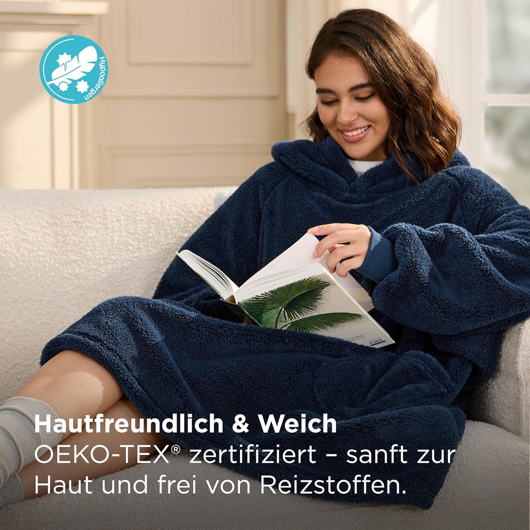 BEDSURE Hoodie Decke mit Ärmeln Deckenpullover - Tragbare Decke zum Anziehen als Geschenke für Fraue