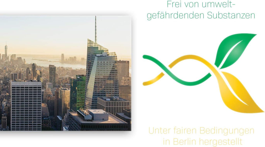ge Bildet Bild auf Leinwand | New York City Skyline L in 120x50 cm als Panorama Wandbild XXL | Wand-