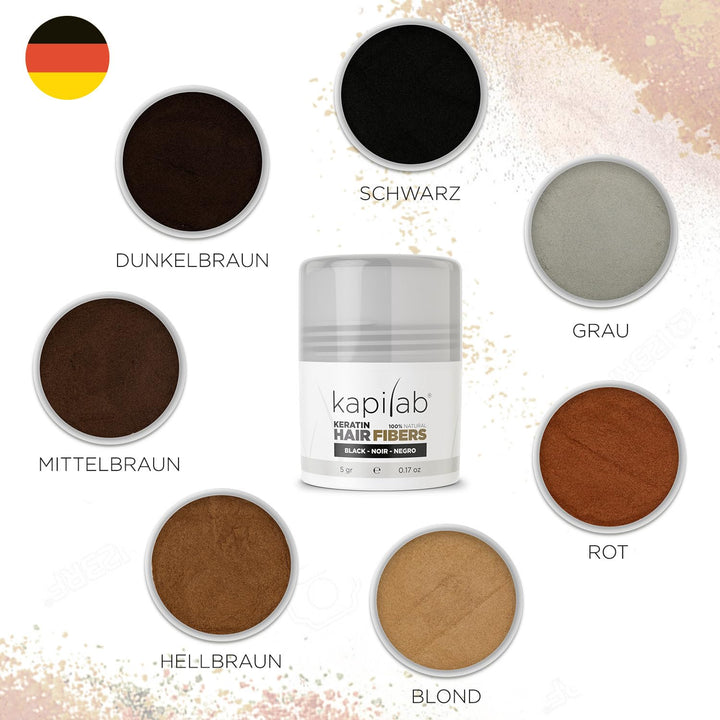 Kapilab Streuhaar Blond, Premium Haarpuder zur Haarverdichtung Haarfasern für Dünner Werdenes Haar K