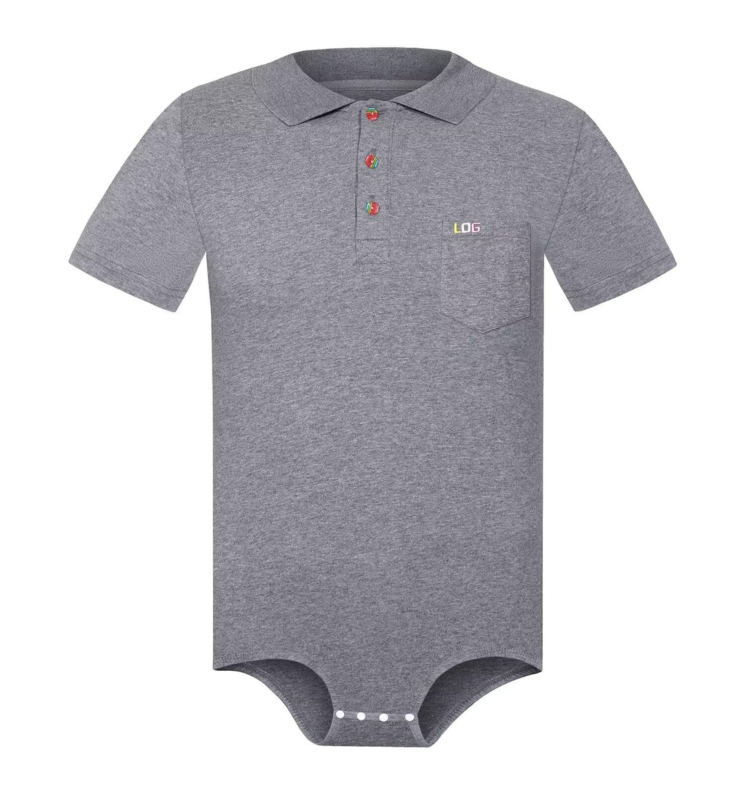 Landofgenie Herren Kurzarm Bodysuit Crotch Shirt Romper Plus Size Bodysuit Herren One Piece Pyjamas